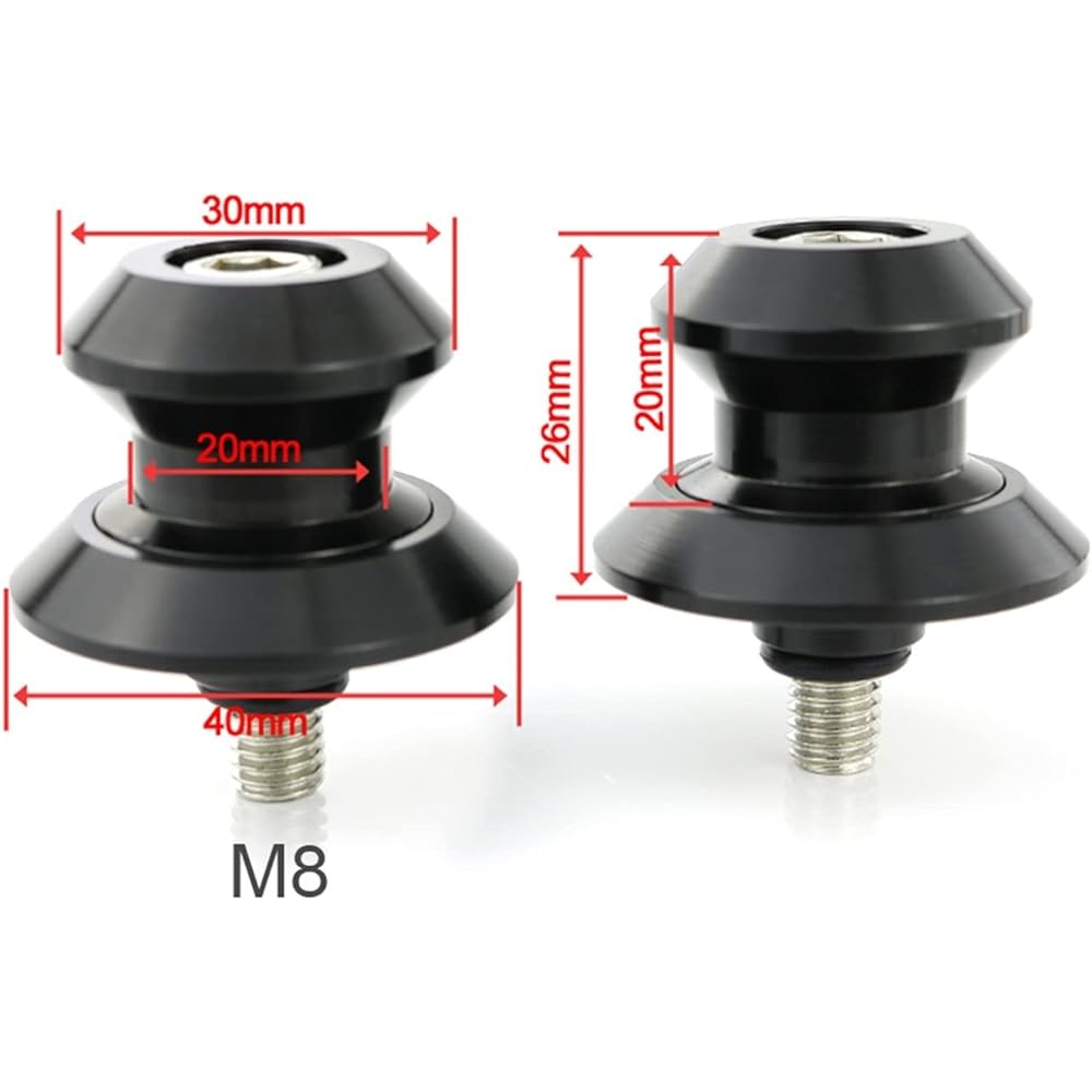 Stand Screw Slider Suitable for Honda RC51 2000 2001 2002 2003 2004 2005 2006 Swing Arm Slider Spool Bracket Spool CNC Aluminum Alloy (Color: Black)