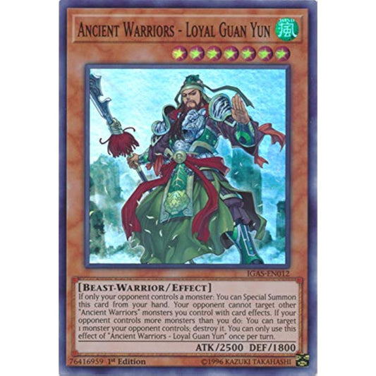 Ancient Warrior - Loyal Guan Yun - IGAS-EN012 - Super Rare - 1st Edition