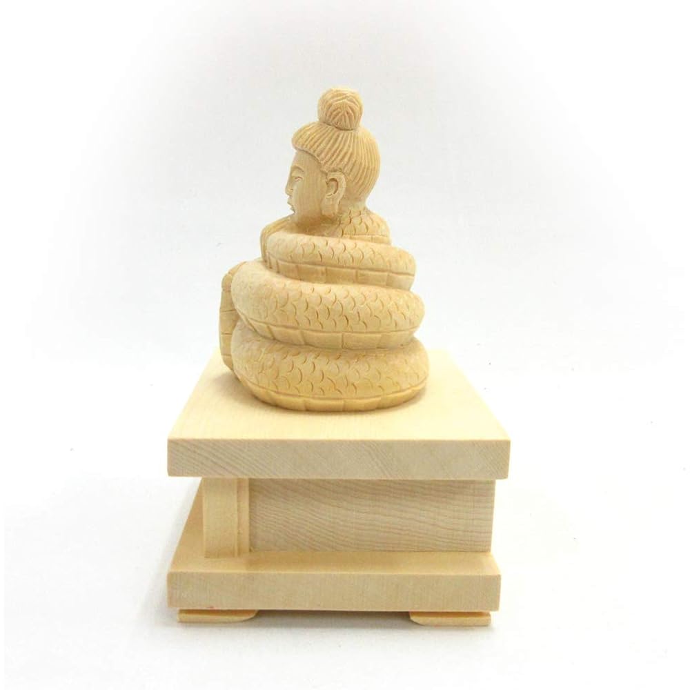 Kurita's special Buddha statue [Various Tenjin] Ugajin Old man statue with square pedestal (total height 13cm, width 10cm, depth 8cm) High quality wood carving made of cypress wood 14719