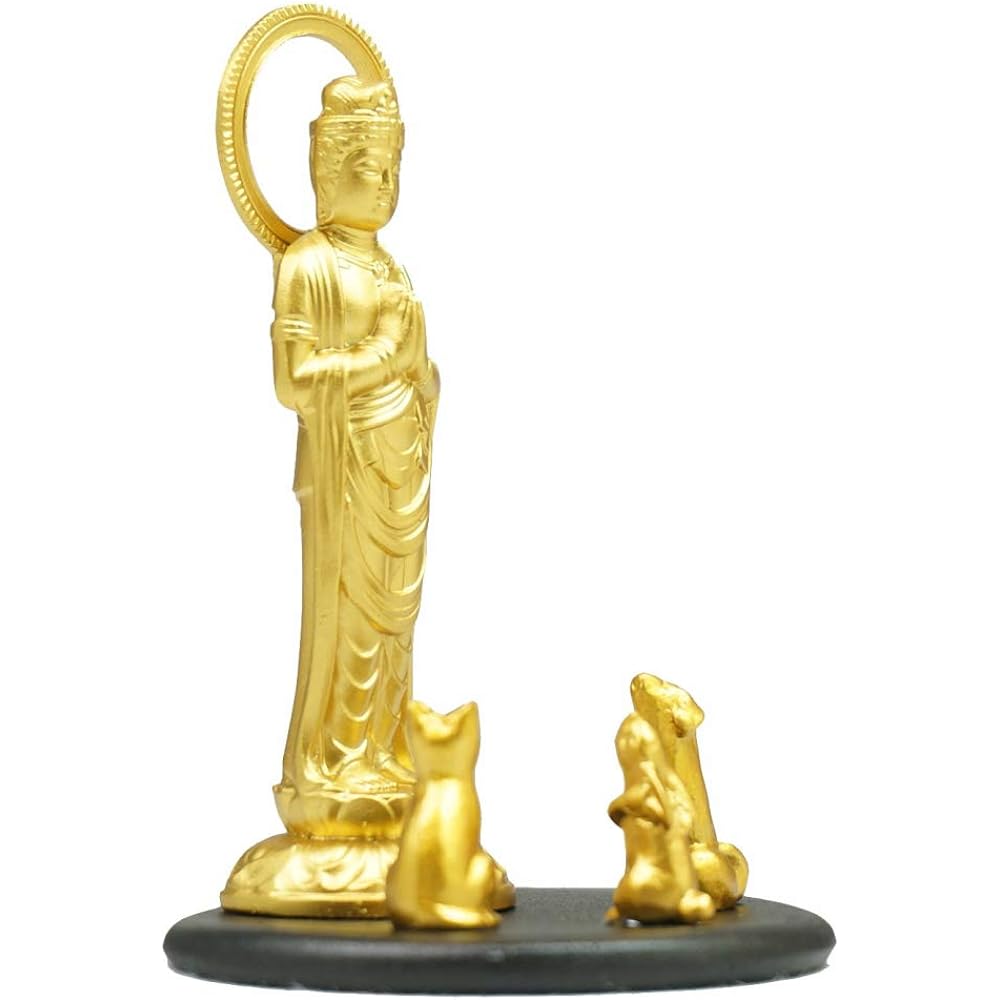 Pet Kannon Moist 7.5cm Gold Alloy [Buddha Statue] [Pet Memorial Buddha]