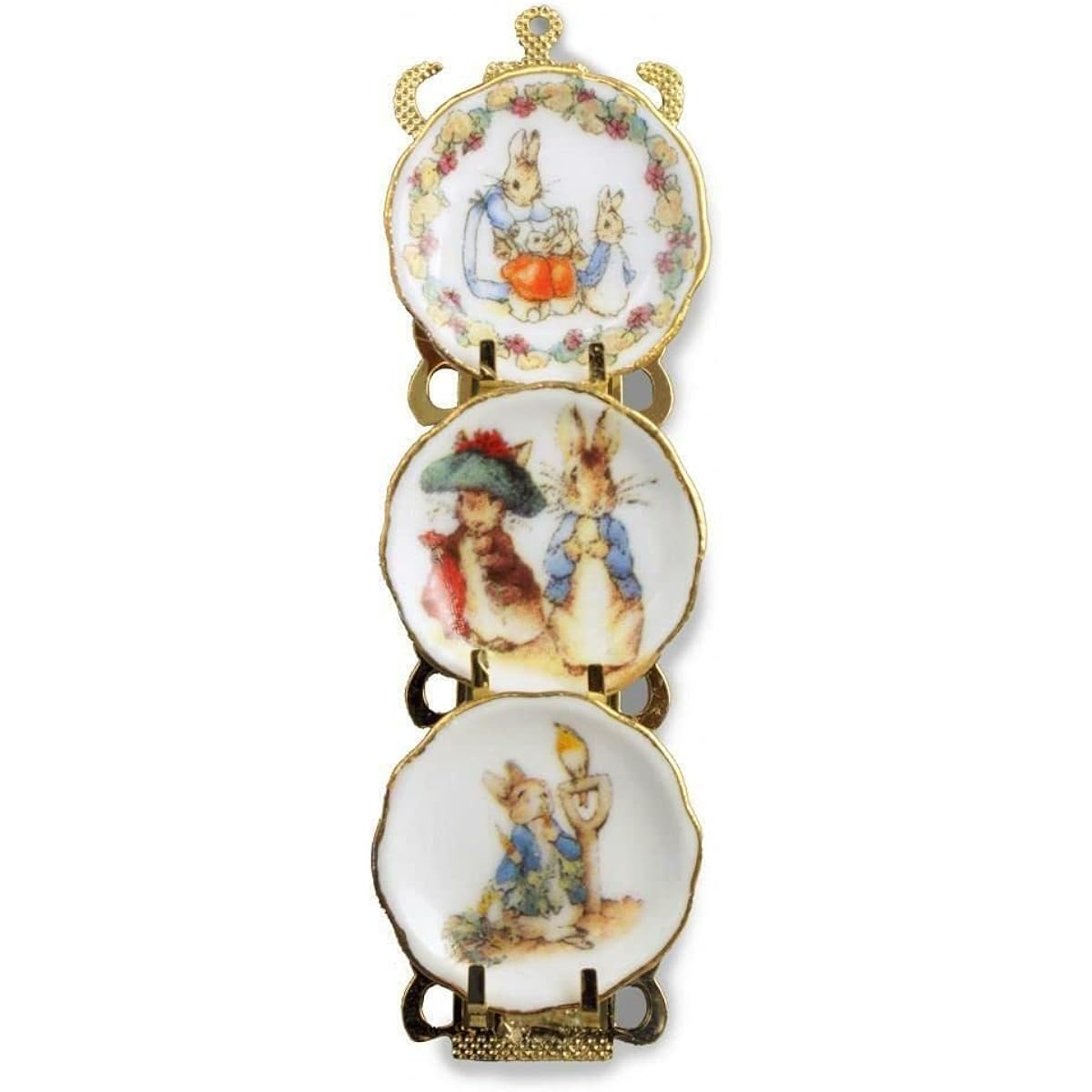 Doll House Peter Rabbit Hanging Plate Rack Ornament Reutter Porcelain Accessories