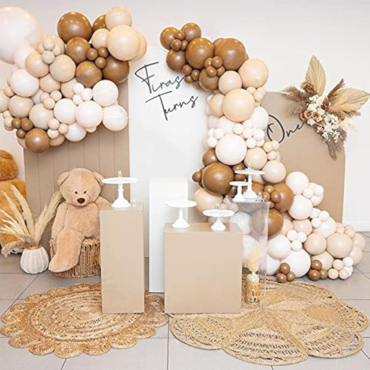 Since 152 Pieces DIY Balloon Garland Arch Kit with Double Nude Coffee Blush Balloons for Jungle Safari Theme Party Woodland Birthday Baby Shower Wedding Thanksgiving Party Decorations