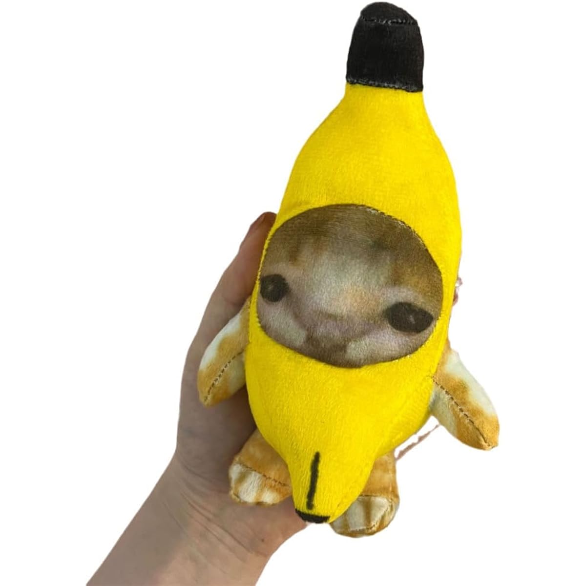 WeightedPlush Cute Banana Cat Plush Toy with Sounds Fun Happy Cat Stuffed Animal Soft Birthday & Christmas Gift for Kids (10 Inch)
