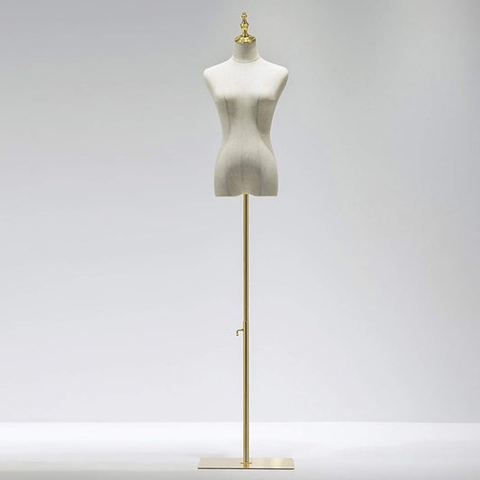 RT-OSXE Mannequin Body, Plastic Female Mannequin Dress Form Torso Display with Tripod Stand for Dress Jewelry Display Sewing, 2 Sizes (Color: M, Size: Gold/square plate-A)