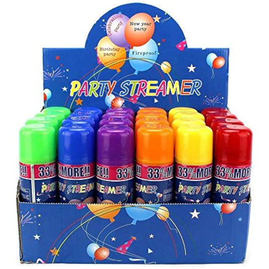 (Los Angeles Superstore) Los Angeles Superstore Party String Streamer Tins 24 Pack - Silly Crazy Party Supplies Celebrations