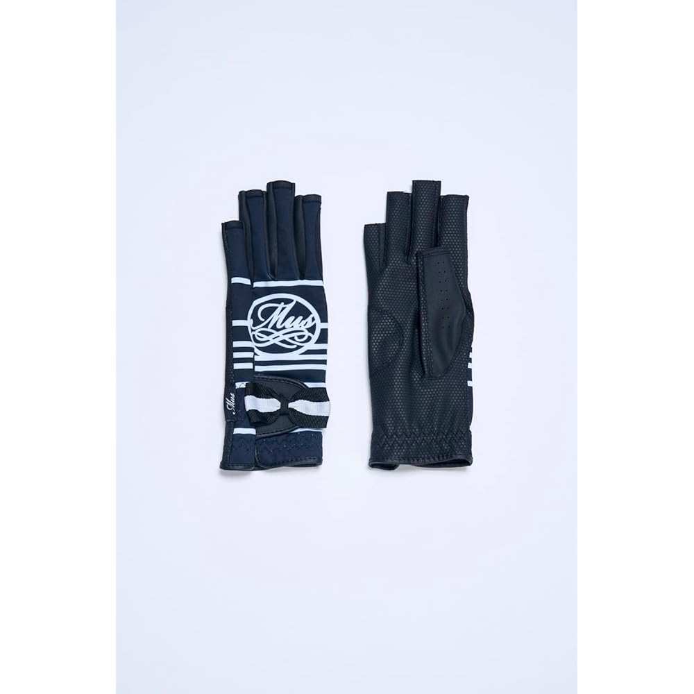MU SPORTS Ribbon Strap Fingertip Cut Both Hand Gloves 703H6802