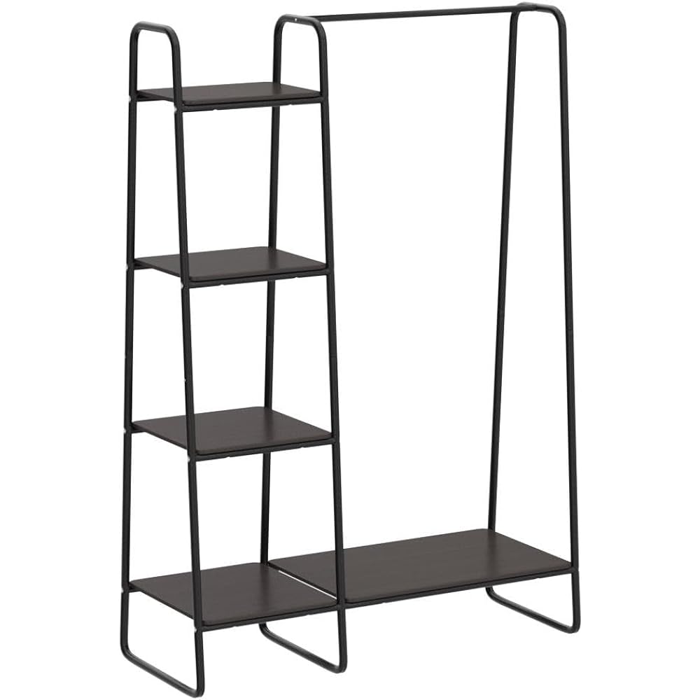 Iris Ohyama Hanger Rack with Rack, 1 Board, Width 101 x Depth 40 x Height 150 cm, Black PI-B3 Style Hanger