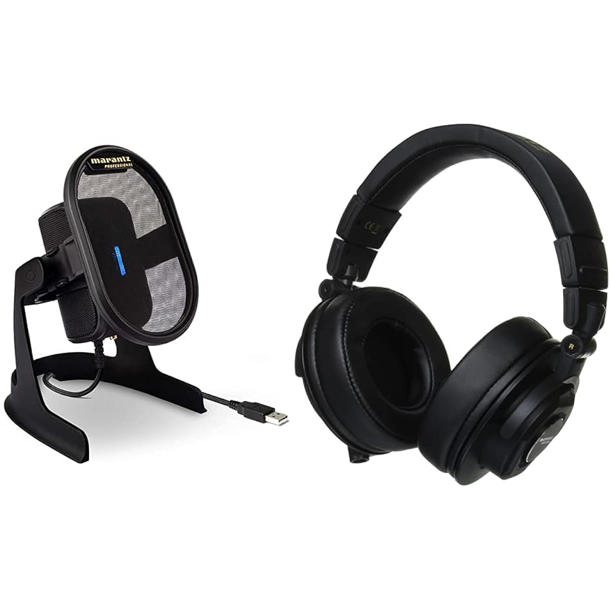 Marantz Pro USB Condenser Microphone Game Play Telework Online Meeting Streaming Recording Home Recording Unidirectional Mac PC Umpire and MPH2 Headphones Purchase Set