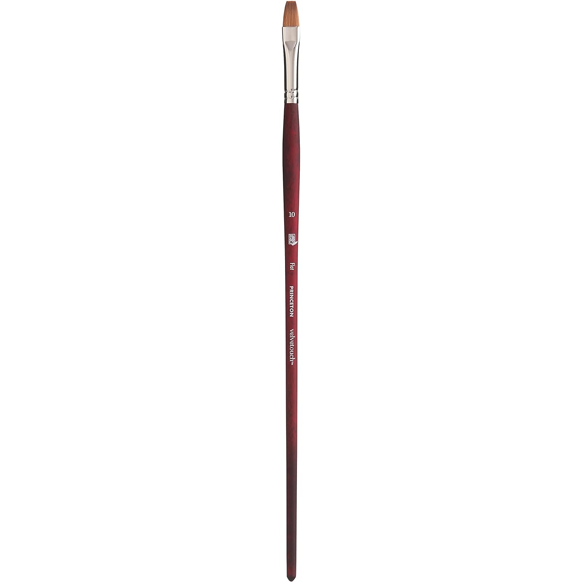 Princeton Velvetouch Flat Brush Long Handle Size 10 Professional Artist Brush Mixed Media Acrylic Oil