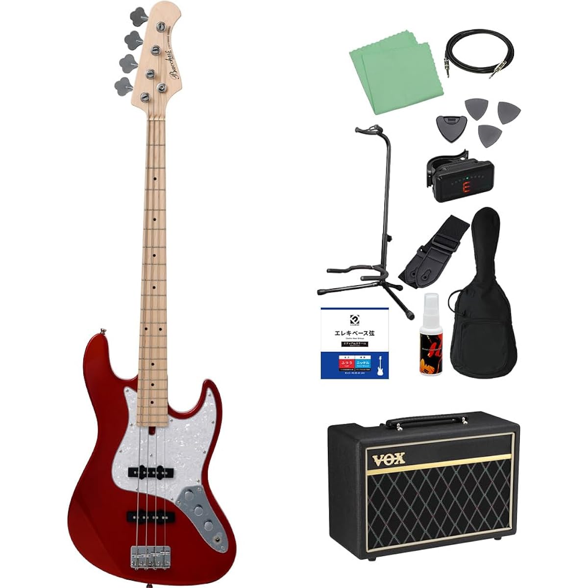 Bacchus WJB-360M CAR Bass Beginner 12-piece Set [With VOX Amplifier] Jazz Bass Type Bacchus