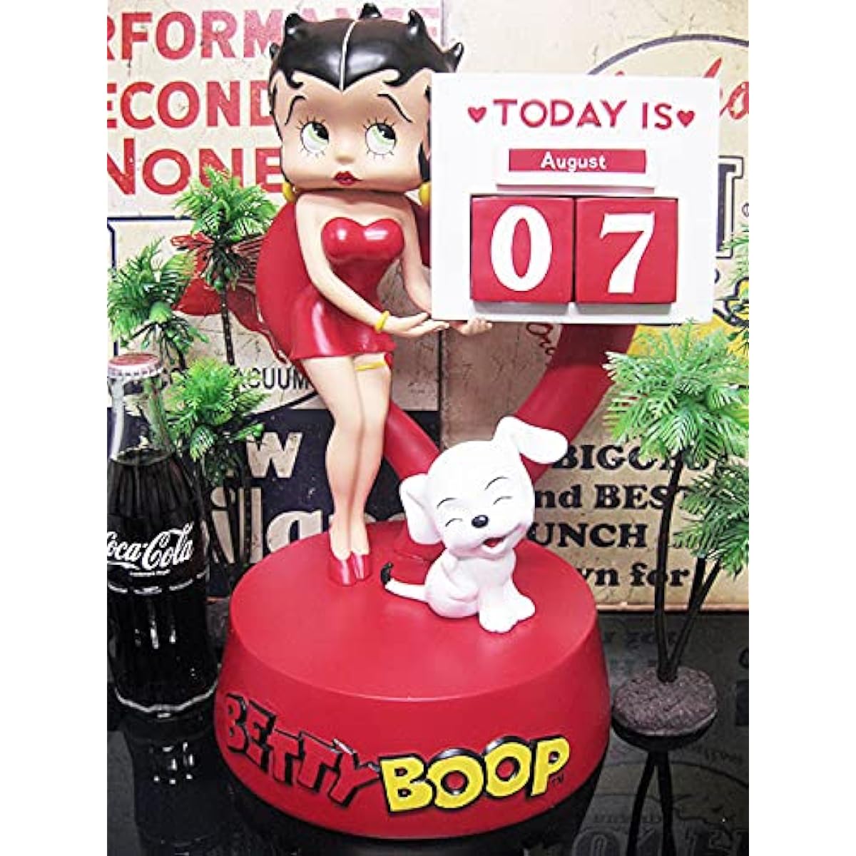 Betty Boop Figure H38cm (Today) Date Display Calendar Polyresin Statue Big Figurine Store Decoration Cute Cool Retro Doll Large Character Doll Betty Goods West Coast Style Interior American Goods