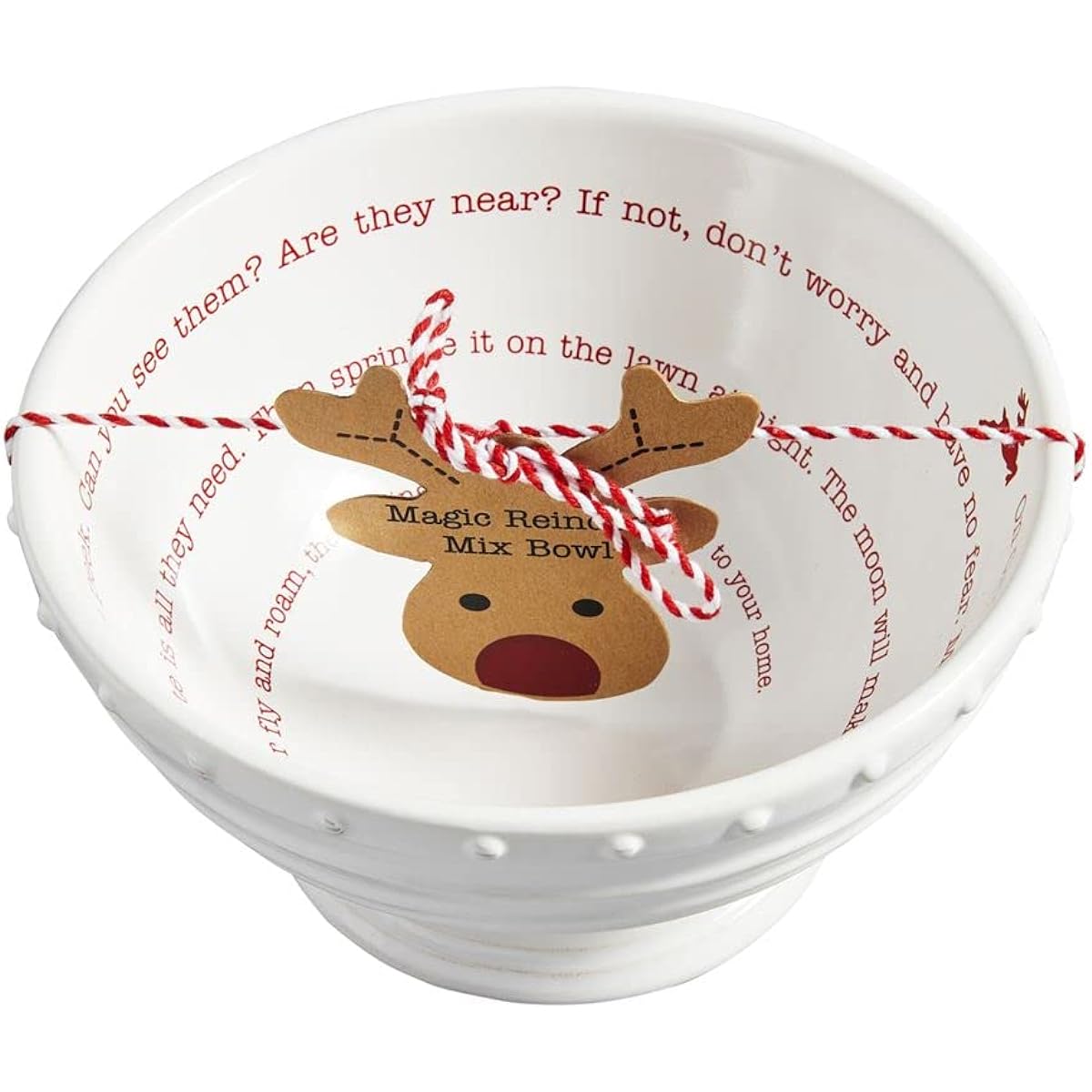 Mud Pie Christmas Magic Reindeer Mix Bowl, 3.5" x 6.5" dia