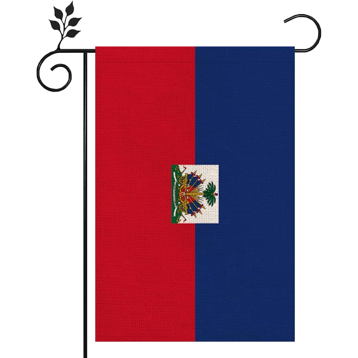 UGONG Haiti National Garden Flag 12X 18 Inch Burlap Decoration Double Sided Festive Parade Garden Flag for Outdoor and Indoor Use