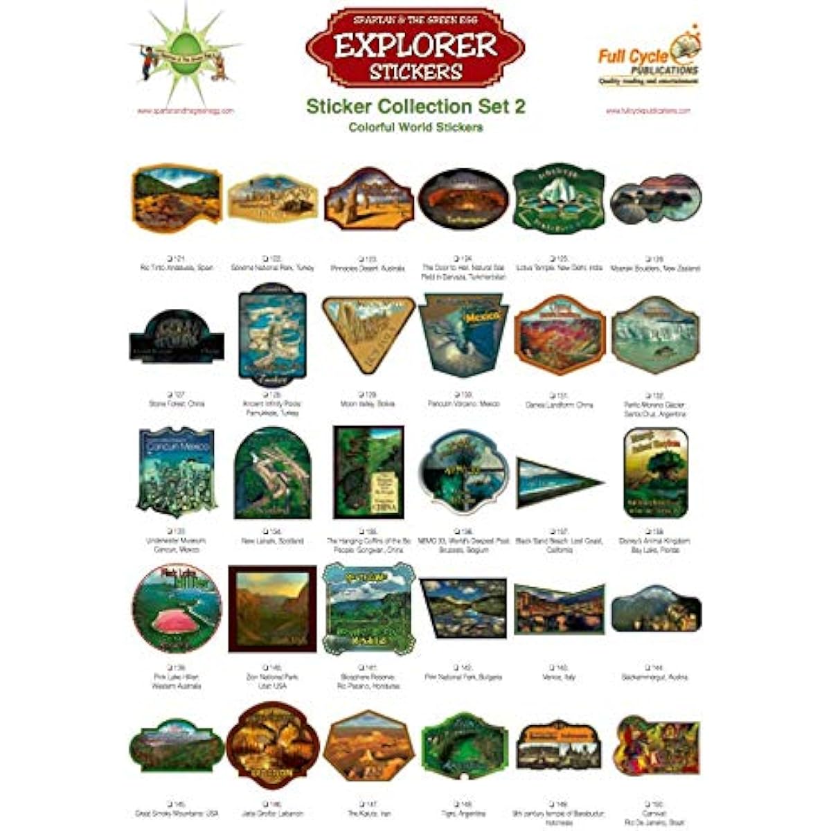 Full Cycle Publications Spartan and Green Egg Explorer Sticker Set