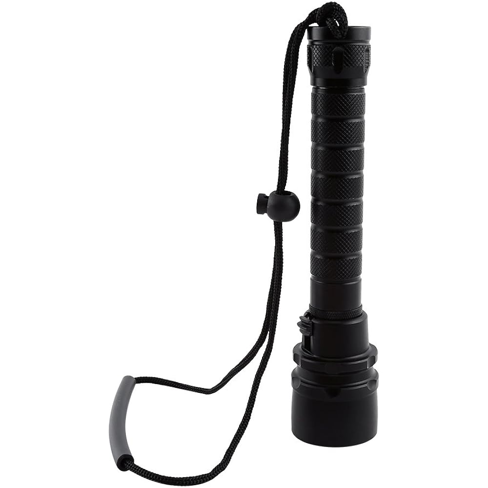 Underwater Torch Diving Scuba Light Flashlight LED 8000Lm 100m Underwater Waterproof 3*T6 Lightweight High Brightness with Rope Aluminum Alloy Black