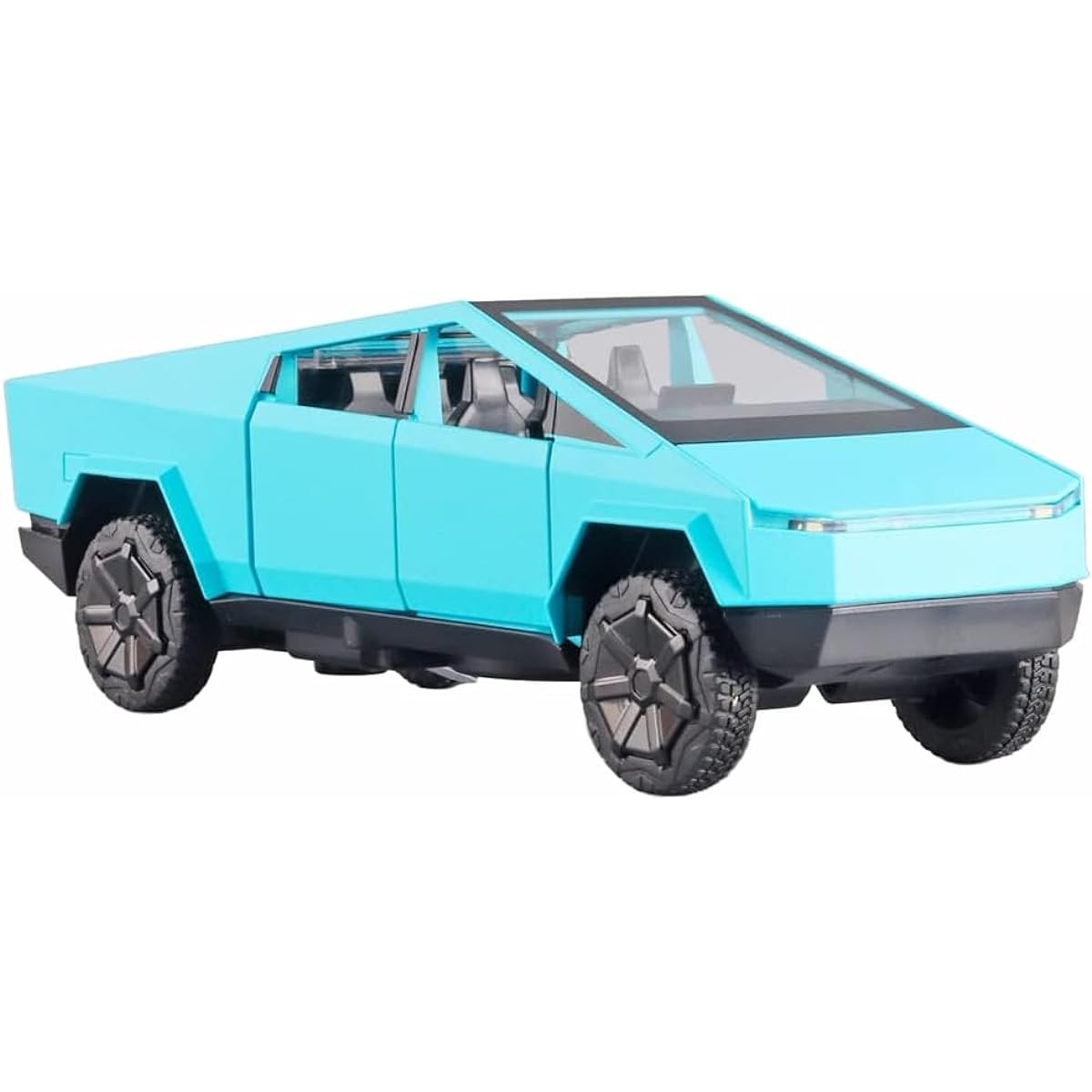 Toy Trucks Cybertruck Pickup Blue Model Alloy Diecast Vehicle with Sound and Light