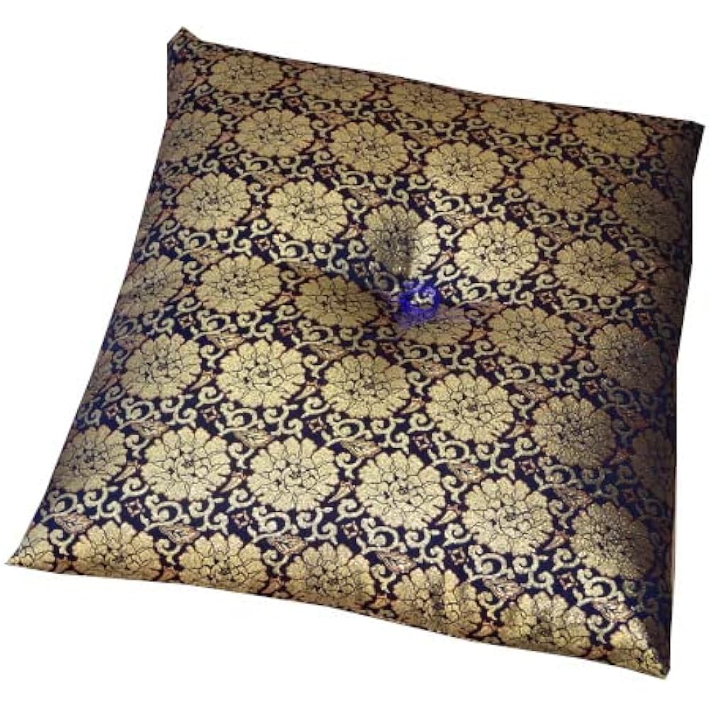 Every Bedding Factory Memorial Service Happan Gold Brocade Peony (59x63cm) Buddhist Altar Cushion Made in Japan