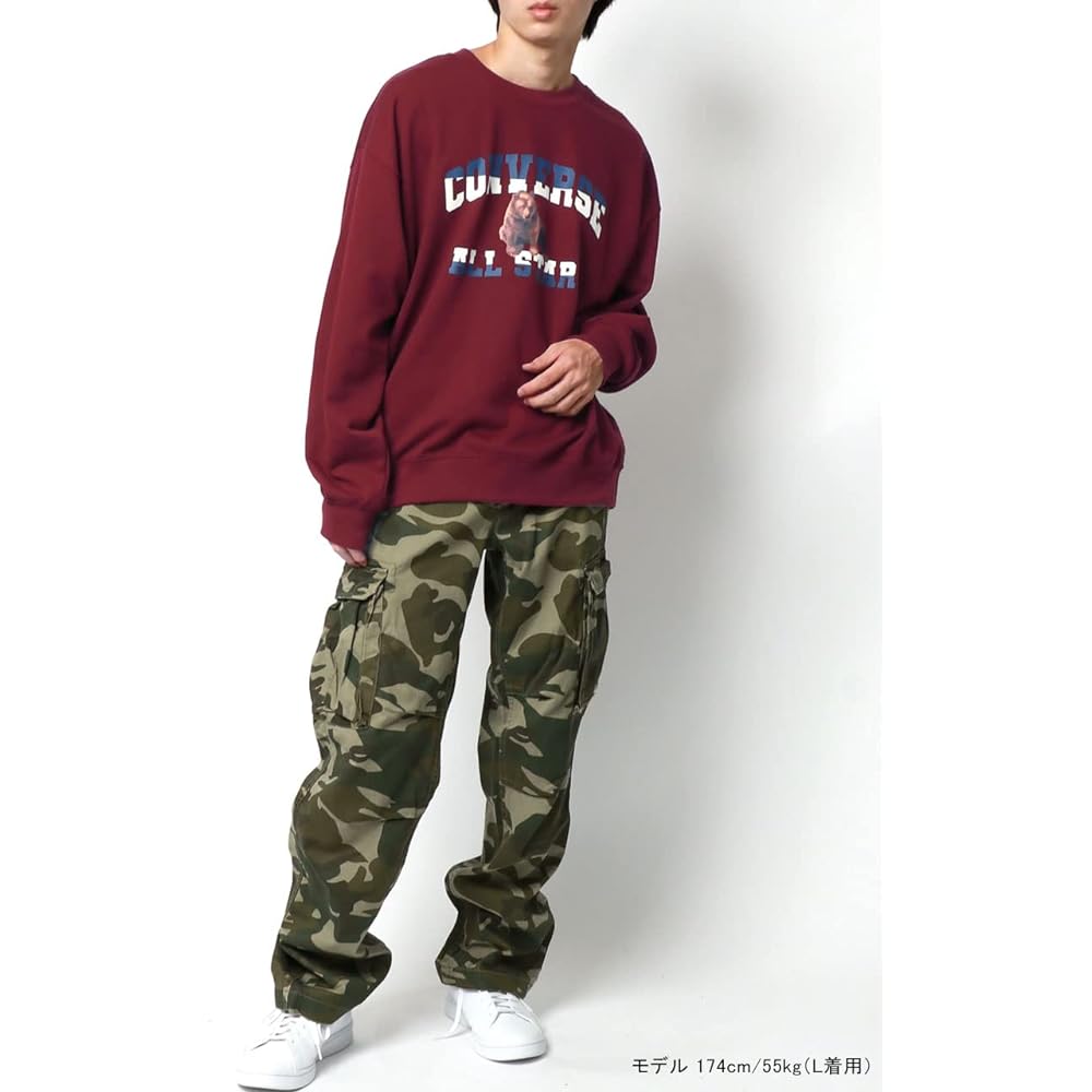[Converse] Men's Sweatshirt, Fleece Fleece, Retro Print, Embroidered Sweatshirt