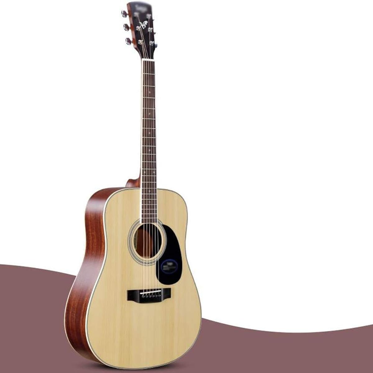 Retro Acoustic Guitar Acoustic Guitar Retro Acoustic Guitar Folk Guitar 41 Inch Dreadnought Classical Guitar Starter Kit with Waterproof Bag, Tuner Spruce Top Sapele Side Suitable for Beginners, 6 Mats (Color, C), F