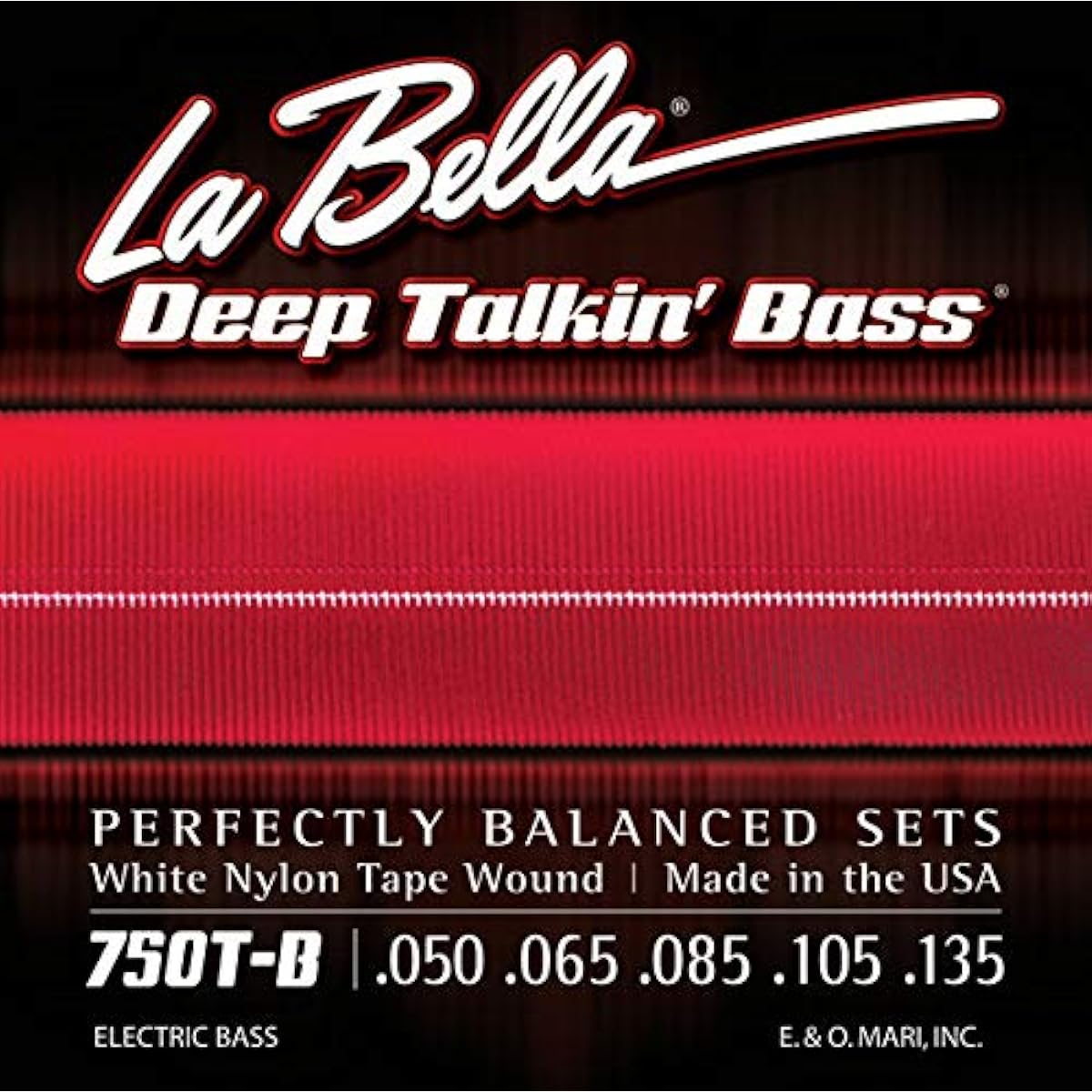 LA BELLA 5-string bass strings 750T-B White Nylon Tape 5-String Light