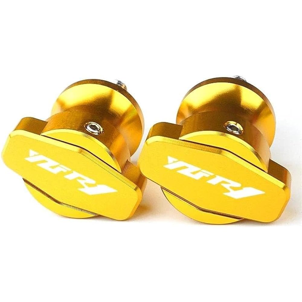 Motorcycle Bobbin Slider Stand M6 Motorcycle Accessories Swing Arm Spool Slider Stand Screw For YZF R1 R1M 1999 2000 2001 2002 2003 2004 2005 2007 2008 (Color: Gold)