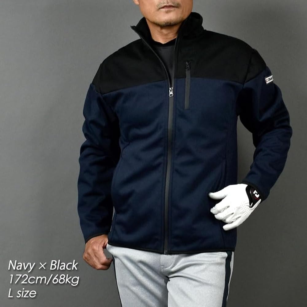 COMON GOLF Golf Wear, Men's Blouson, Full Zip, Large Size, Fleece Lining, Windproof, Cold Protection, 3 Layer Structure, With Pockets, Stylish, Popular, Fall/Winter, Spring, Fall, Winter CG-JK024