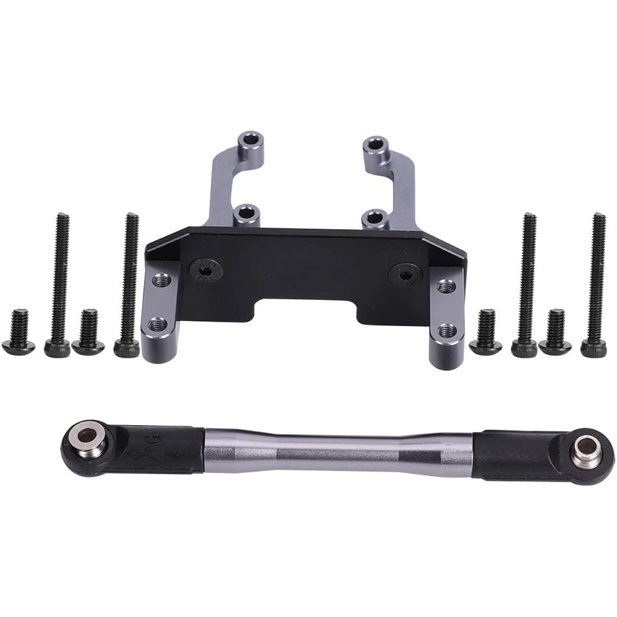 Tbest RC Car Servo Bracket Metal Beam Servo Mount Stand with Steering Link Rod Compatible with Axial SCX10 II 90046 1/10 Crawler RC Car