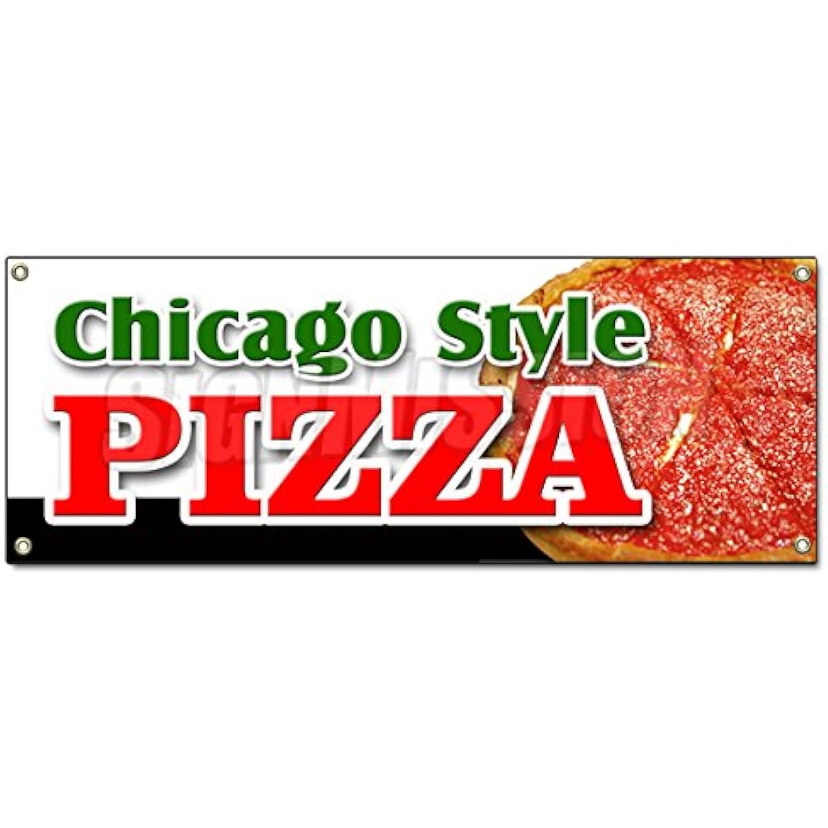 The Slice Take Out Carry Chicago Style Pizza Banner Sign Deep Dish