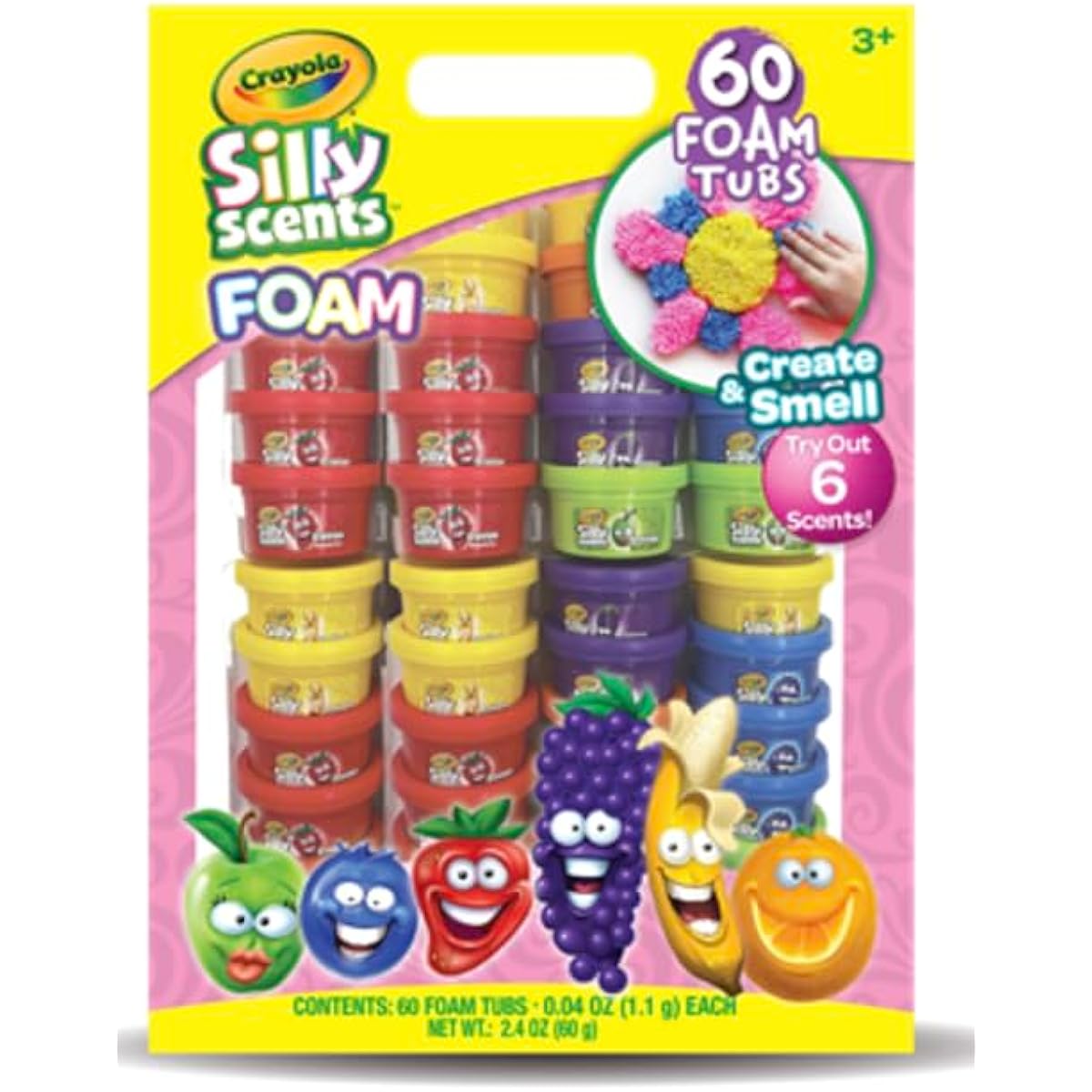 Crayola Play Foam - Silly Scents | 60 x 1 oz Scented Foam Beads | Kids Modeling Foam in 6 Bright Colors and Scents | Gifts for Kids Classroom, Party Favors, Goody Bags, Travel Activities for Boys and Girls