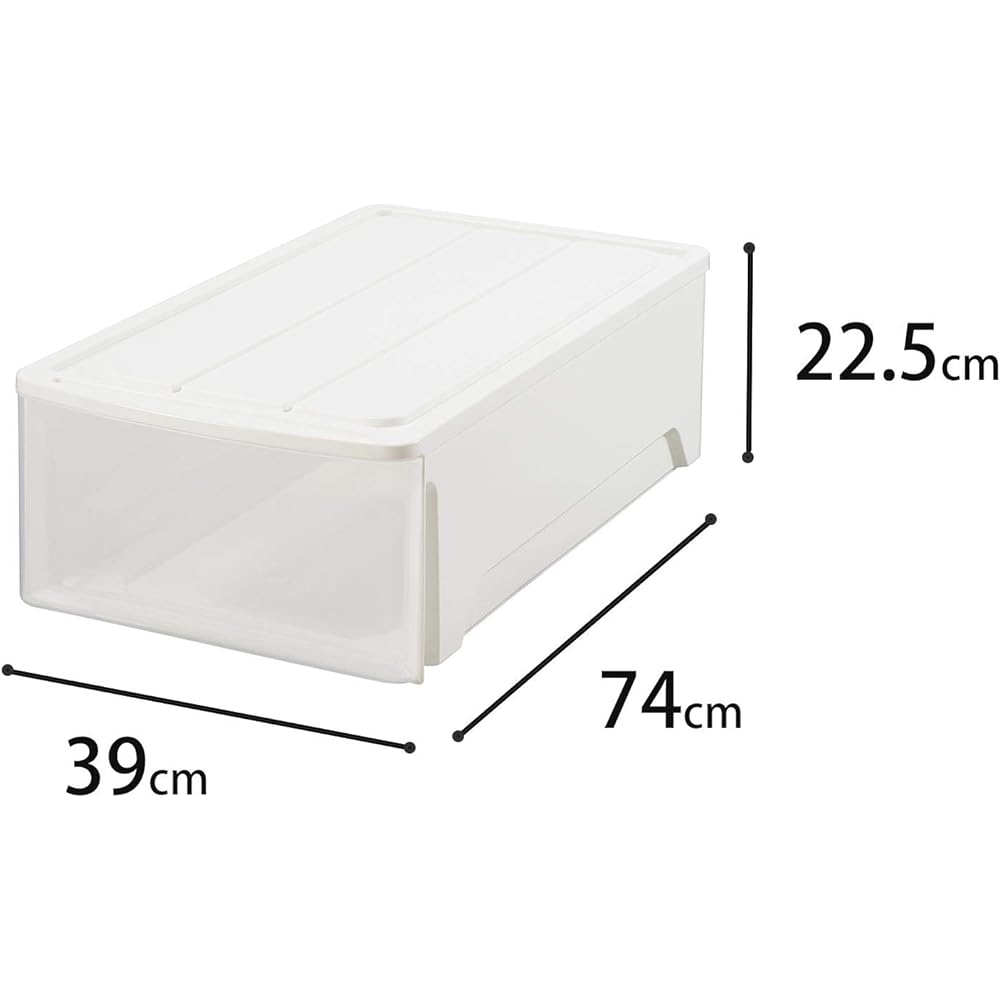Sanka Clothes Case for Closet 23 White/Grained Color [Set of 2] (Width 39 x Depth 74 x Height 22.5 cm) Gloves ABGB0-23WH-2P Made in Japan