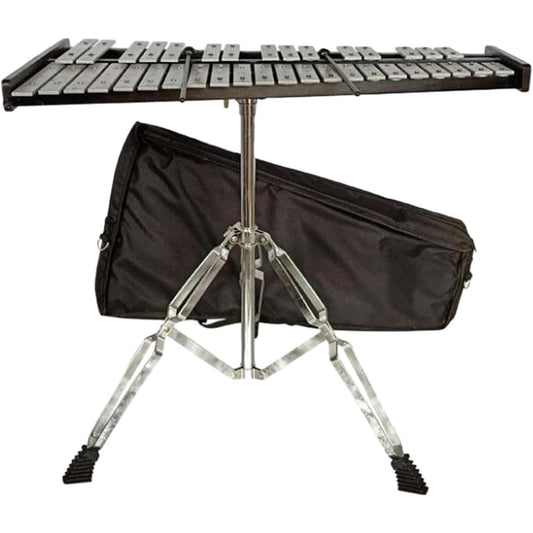 aternee Professional Glockenspiel 37 Notes with Adjustable Stand Early Learning Instrument Metal Xylophone Bells for Boys and Girls, No Music Stand