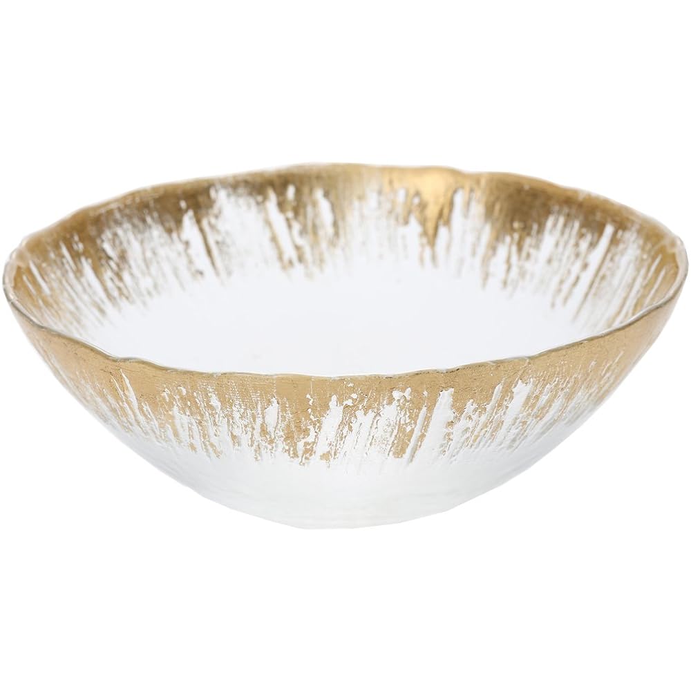 Vetro Felice Bowl Plate Medium Bowl Western Tableware Gold 17cm Set of 4 Glass of Happiness Flash 649117