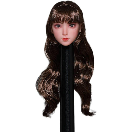 1/6 Scale Female Head Sculpt, Beauty Young Girl Pale Skin Head 12 Inch PH TBL JO Action Figure Body Collection (A)