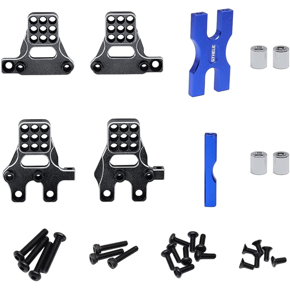 GTHELE Shock Mount Multi-hole Damper Holder Tower Aluminum for TRX4M Defender 1/18 RC Crawler Upgrade (Dark Blue)