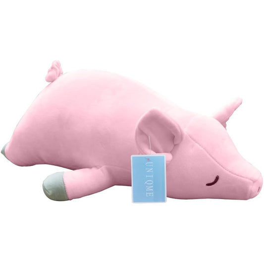 UNIQME Pig Plush Doll 3D Animal Stuffed Piggy Throw Pillow Funny Bed Nursery Decoration Play Toy Baby Girl Sleeping Pillow Gift For Girlfriend 19.6"