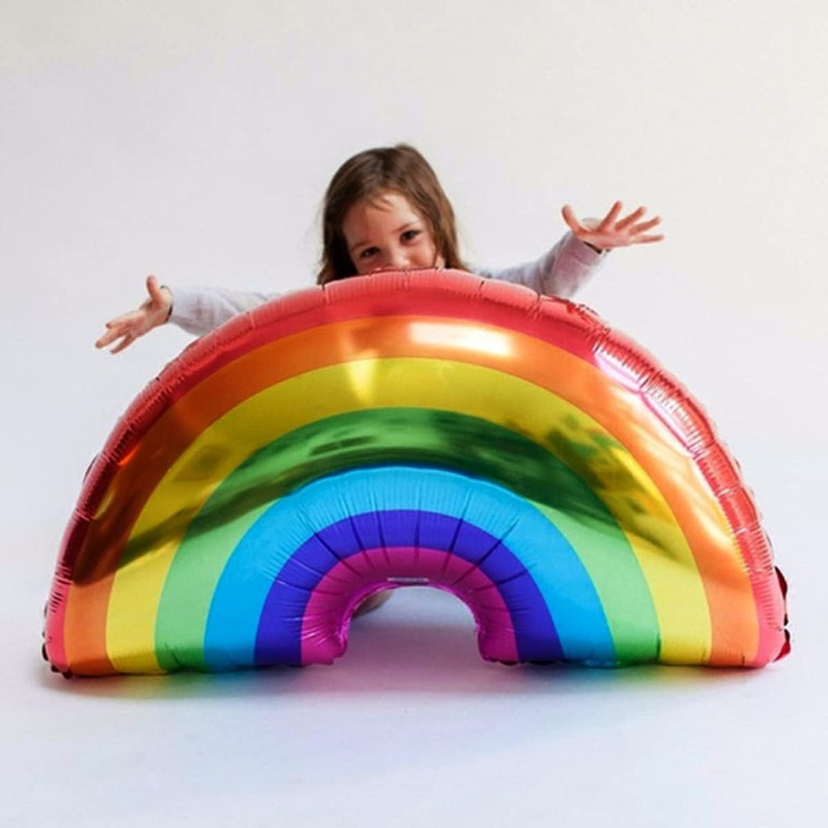 Rainbow Foil Balloons Pride Rainbow Mylar Balloons Rainbow Foil Mylar LGBTQ Balloons Gay Pride Party Birthday Favors Large Birthday Baby Shower Wedding Decorations Photo Props