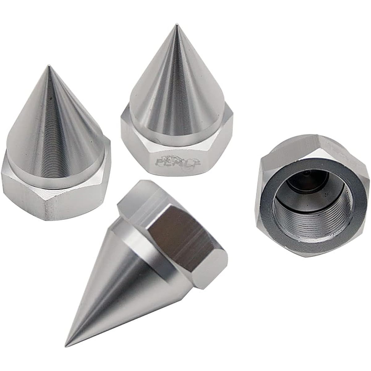 FLMLF CNC Metal Cone Fixing Screw Nuts (4pcs/set) for 1/5 HPI Rovan Baja 5B SS 5T 5SC Parts (Silver)