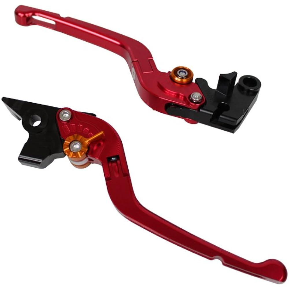 U-KANAYA Foldable Aluminum Billet Lever Left and Right Set TYPE-R Lever: Red/Adjuster: Black Honda [CB400SF(NC31)] [CB400SF/SB VTEC Spec 2/3(NC39)] [CB400SF/SB Revo(NC42)]