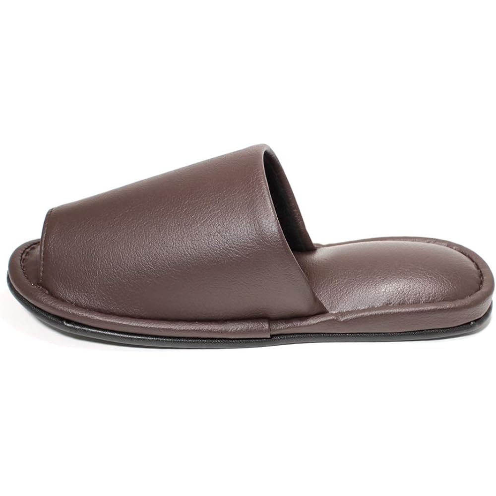 [HYBRIDWORKS] High quality leather-like slippers, antibacterial, 4-pair set, approx. 26cm, unisex, wipeable with water, for guests, for business use, front opening