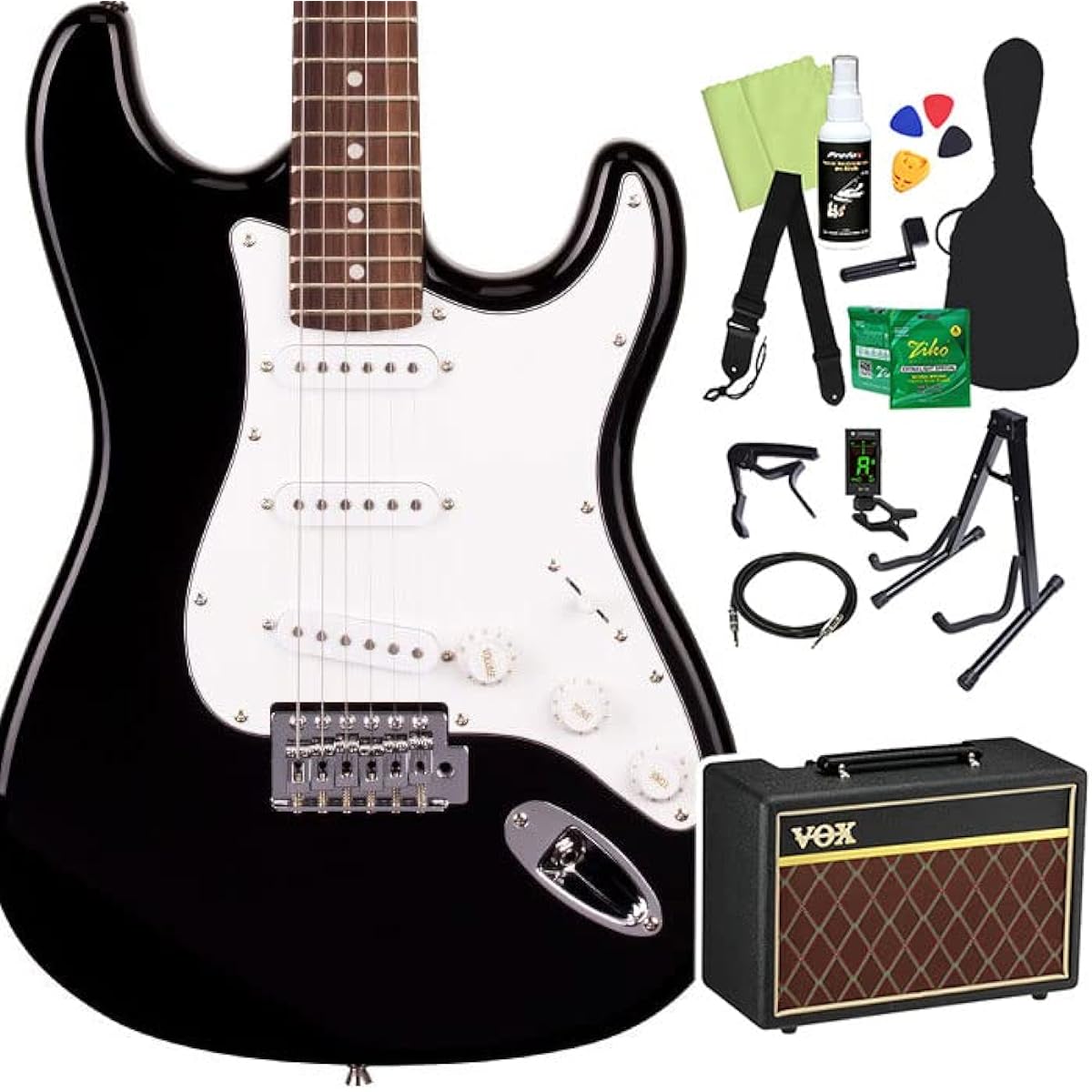 SX ED1 Electric Guitar Beginner 14-piece Set [With VOX Amplifier] BK Stratocaster Type SX