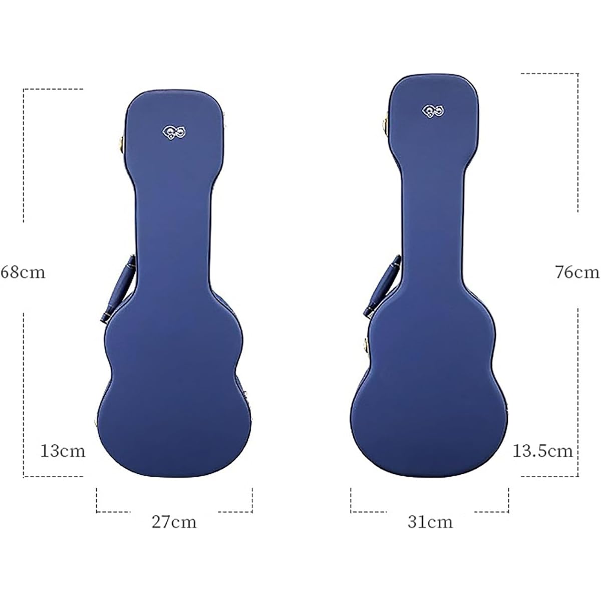 Ukulele Case Leather Ukulele Wooden Case Crushproof 23" 26" Ukulele (Color: Blue, Size: 23inch)