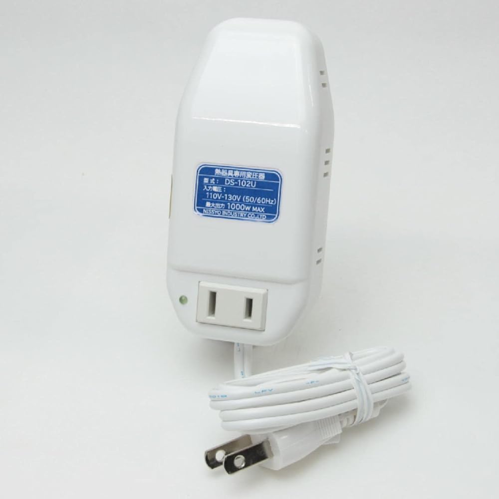 Nissho Kogyo Transformer, For Overseas Travel, For Heating Appliances Only, AC110V~AC130V(50/60Hz)→AC100V 1000W DS-102U White