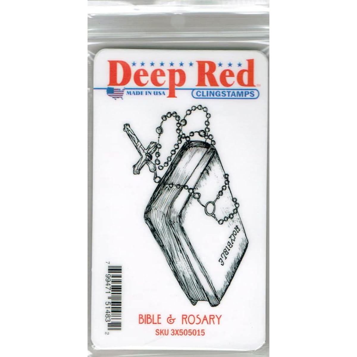 Deep Red Cling Stamp Bible and Rosary