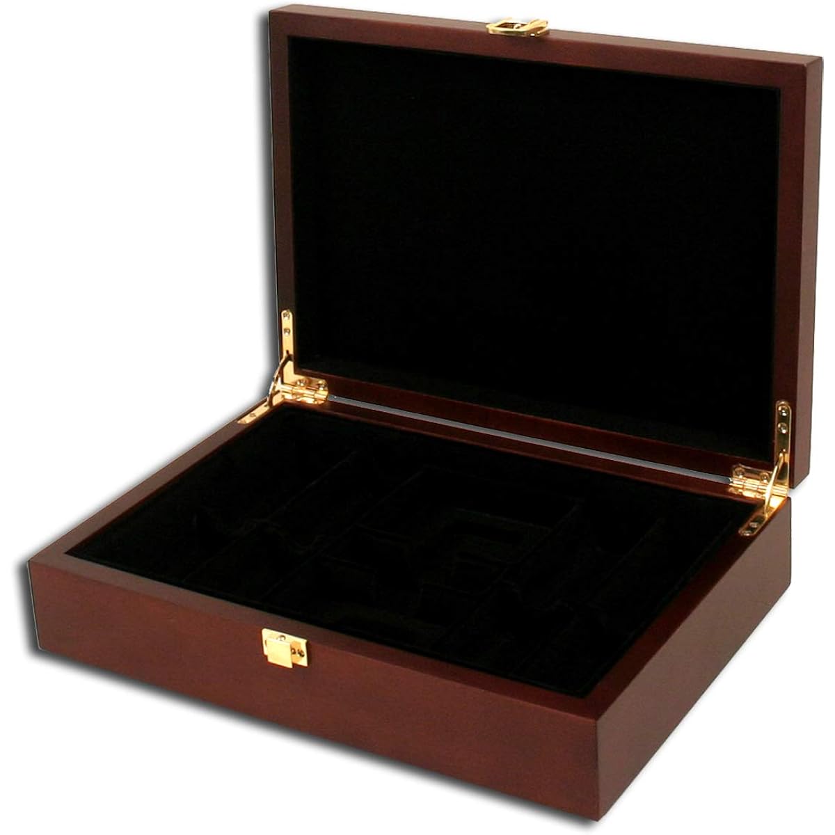 DA VINCI Mahogany Wood Poker Case 200 Chip Capacity (Chips Not Included) Custom Engraved (Chip Design)