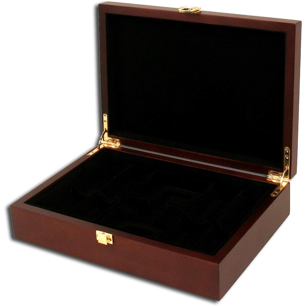 DA VINCI Mahogany Wood Poker Case with 200 Chip Capacity (Chips Not Included) Custom Engraved (Aces)