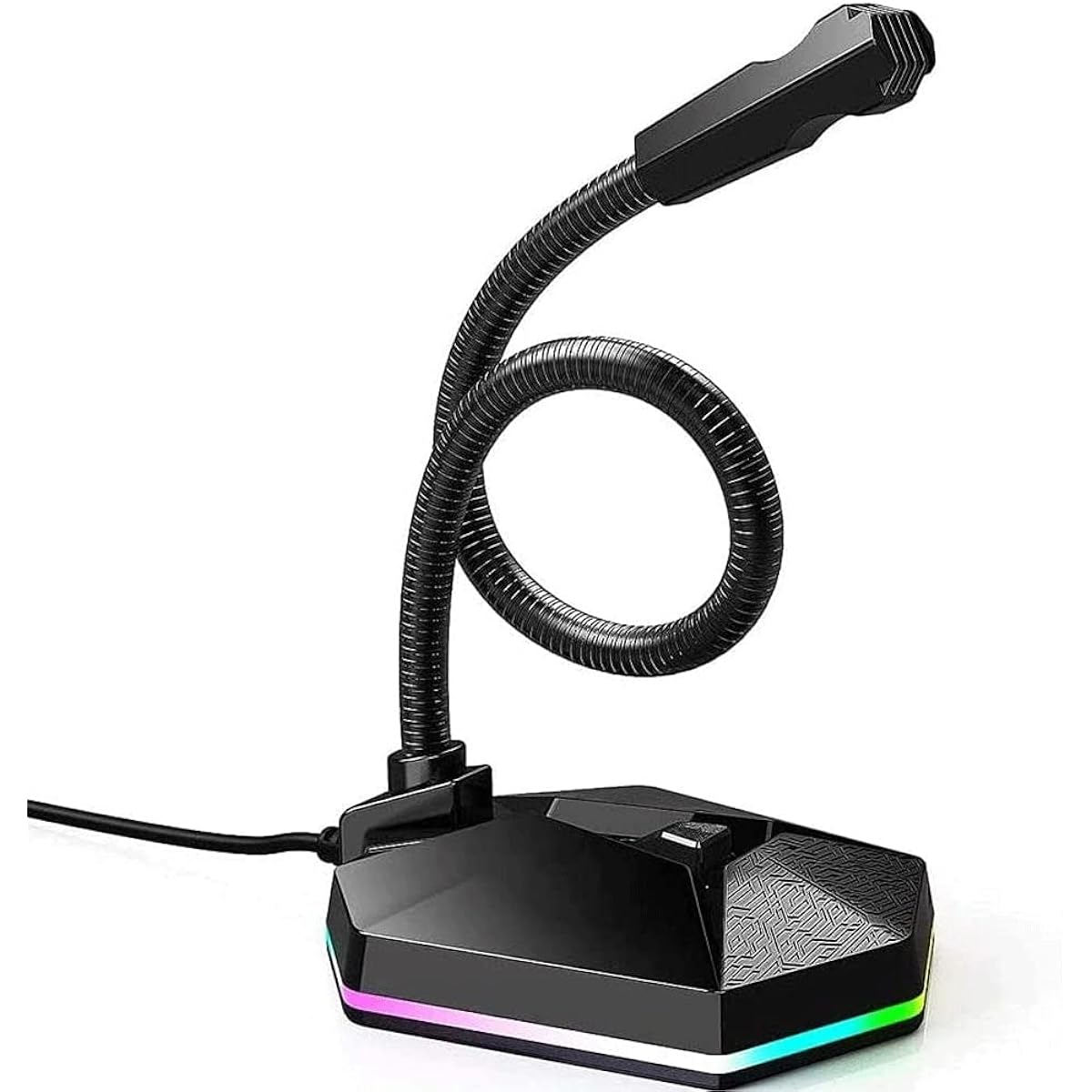USB Microphone Plug Play Condenser PC Laptop Mac Mic LED Indicator -360 Gooseneck Design HD Sound Card Noise Reduction Microphone