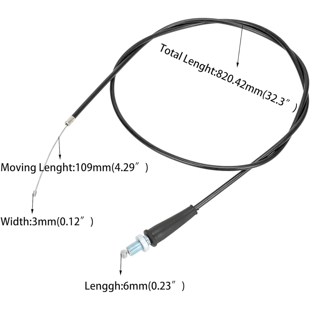 JOLUCE 32.3 inch Throttle Cable 820mm SSR Razkull Coolster TaoTao DB17 Apollo Baja X-pro SYX Moto Roketa 50cc 70cc 90cc 110cc 125cc China Pit Dirt Bike ATV Go Kart Motorsport Parts