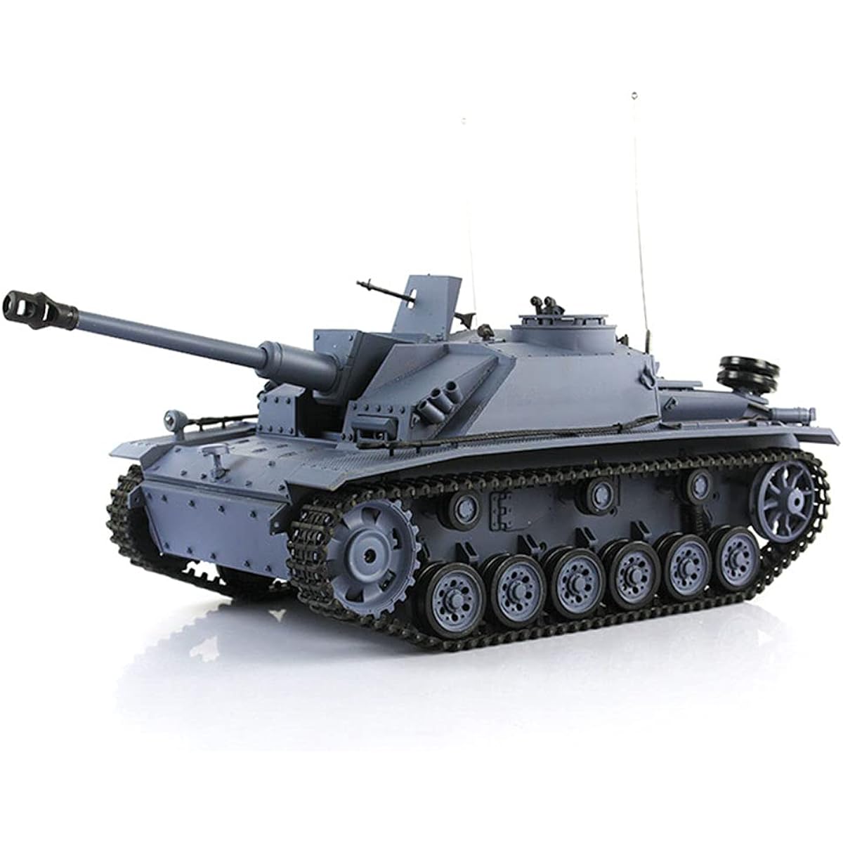 Tank Radio Control 1/16 Scale 2.4GHz Remote Control German III-F8 Assault Gun Tank 7.0 System Latest Version Simulated Sound Action Smoke and Infrared Combat Shooting BB Bullet Finished Painting (Basic Edition)