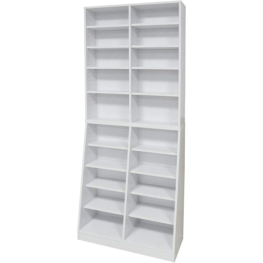 Kuroshio Shelf, Large Capacity, Width 75cm, Bookshelf, Stylish, Stable, Comic Storage, Open Rack, Thin, White