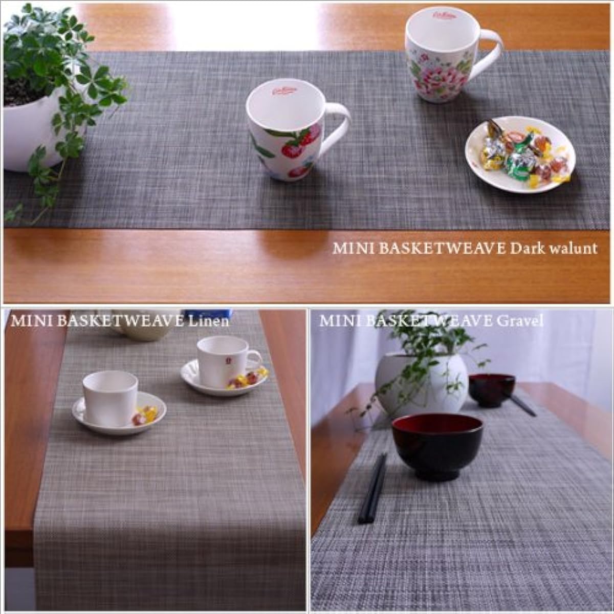 [CHILEWICH] CHILEWICH MINI BASKETWEAVE Mini Basketweave Table Runner Dark Walnut [Parallel Import]